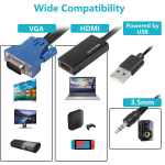 VGA į HDMI adapteris su garsu