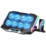 Ne&scaron;iojamojo kompiuterio au&scaron;inimo padėklas, RGB, 8 ventiliatoriai, 15-17.3 colių