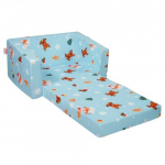 Vaiki&scaron;ka sofa-lova, konvertuojama 2-in-1 vaiki&scaron;ka sofa, 104x58x32 cm, mėlyna, sulankstoma