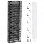 Sieninis Žurnalų ir Bro&scaron;iūrų Laikiklis &ndash; 325x105x1020 mm, Metalinis, su 16 Skyrių