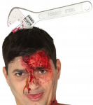 Halloween Opaska - Klucz Francuski Wbity w Głowę