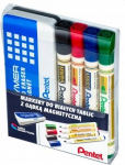 Pentel Mw85 žymekliai su trintuku, 4 spalvos