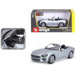 Bburago 1:24 Fiat 124 Spider Sidabrinis Metalinis Modelis