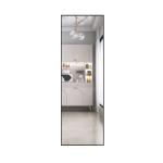 Sieninis ir pastatomas veidrodis 162&times;53 cm su metaliniu rėmu, juodas