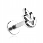 Titano labret auskaras lapelis, sidabrinis 1.2/8 mm