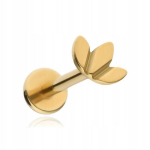 Auksinis titano labret auskaras (tragus, Helix) 1,2/8 mm