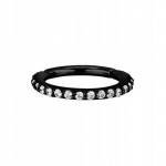 Juodas Clicker Auskaras su Cirkoniu, Nerūdijančio Plieno, 1.2/5 mm