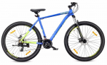 Kalnų dviratis MTB 29 colių KENDA Shimano, Aliuminis, 21 pavarų, Amortizatorius, L 21 colių, Tatra Bikes Overland, matinė mėlyna-lemon