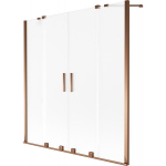 Vonios sienelė Mexen Velar Duo, 150 x 150 cm, Rose gold/matinis stiklas