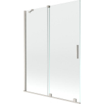 Vonios sienelė Mexen Velar, 130 x 150 cm, Brushed nickel/Transparent