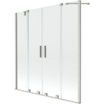 Vonios sienelė Mexen Velar Duo, 160 x 150 cm, Brushed nickel/Transparent