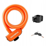 Rockbros Rks515-or Dviratininko spyna su raktu, oranžinė, 110 cm