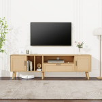 TV spintelė su ratano dekoru 2 durys 1 stalčius tinka iki 80 colių TV 180 cm 1 vnt