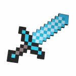 Mink&scaron;tas Putplasčio Deimantinis Kardas Minecraft 45 Cm Mėlynas, 45 cm