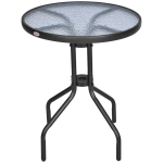 Apvalus sodo stalas &Oslash;60xH70 cm, metalas, saugus stiklas