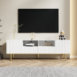 TV spintelė su auksinėmis kojomis, auk&scaron;tas blizgus, moderni