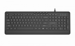 Gembird klaviatūra KB-MCH-05, 1.8m, USB A+C, QWERTY, juoda, multimedijos klavi&scaron;ai, ploni klavi&scaron;ai