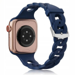 &bdquo;BestAccessories" silikoninis dirželis A. Watch 4 5 6 7 8 9 10 11 SE 44/45/46 mm Ultra 1 2 3 49 mm, tamsiai mėlynas