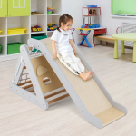4-in-1 Pilkas Medinės Laipiojimo Konstrukcijos su Čiuožykla 62,5x64x57,5 cm, 4-in-1 Pilkas Medinės Laipiojimo Konstrukcijos su Čiuožykla 62,5x64x57,5 cm