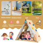 2-in-1 Vaikų Žaidimų Palapinė su Mediniu Laipiojimo Trikampiu, 2-in-1 Vaikų Žaidimų Palapinė su Mediniu Laipiojimo Trikampiu