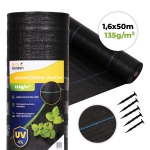 Agroplėvelė nuo piktžolių 135 g/m&sup2;, Matmenys: 1,6 x 50 m