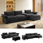 Modulinė sofa, 315 cm, su belaidžiu įkrovimu, garsiakalbiais, 1 vnt