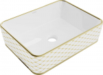 Praustuvas Mexen Catia 48 cm, White/Gold pattern