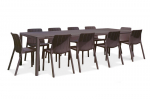 11-os dalių lauko baldų komplektas Tiberina Bistrot/Tevere, stalas 211-275 cm, Terra