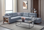Kampinė sofa-lova Tloft Left, pilka