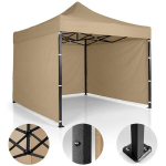 Sodo paviljonas su 3 sienomis, 3 x 3 m, smėlio spalvos, Plonos
