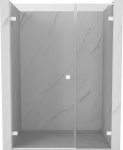 Mexen Lunar-B L kairioji du&scaron;o durys 110 cm, permatomos, baltos - 832SL-110-050-20-00-L