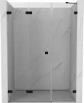 Mexen Lunar-F sulankiojamos du&scaron;o durys kairės 125 cm, skaidrios, juodos - 836S-125-050-70-00-L
