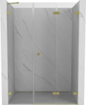 Mexen Lunar-F sulankstomos du&scaron;o durys de&scaron;inės 110 cm, skaidrios, auksinės &scaron;lifuotos - 836S-110-050-55-00-P