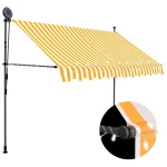 Rankinė i&scaron;traukiama markizė su LED vidaXL, balta ir oranžinė, 300cm