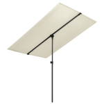 Lauko skėtis vidaXL su aliuminio stulpu, 2x1,5m, baltos spalvos