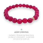 Poliruoto žadeito apyrankė Plum su metaliniais karoliukais