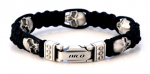 Bico "Knucklehead" rankų darbo apyrankė su metaliniais įdėklais (CA22 juoda) 10mm 13/16&acute;&acute;, 24cm