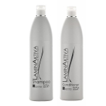 Keratino terapijos rinkinys plaukams LAMINAKTIVA: &scaron;ampūnas 500 ml + kondicionierius 500 ml