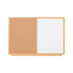 Baltoji magnetinė ir kam&scaron;tinė lenta BI-OFFICE EARTH Combo 120x90, ąžuolo rėmas
