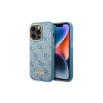 Guess iPhone 14 Pro Max 6,7" GUHCP14XHG4SHB blue HC PC/TPU 4G PU Metal Outline Script