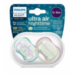 Čiulptukai Philips Avent Ultra Air Night, 0-6 mėn, 2 vnt.