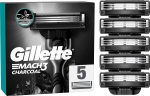 Skustuvo galvutės GILLETTE MACH3 Charcoal, 5vnt.