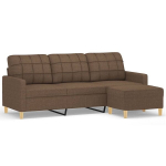 Trivietė sofa vidaXL, ruda