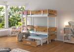 Dviauk&scaron;tė lova ADRK Furniture Etapo 90x200cm, ruda/balta