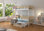 Dviauk&scaron;tė lova ADRK Furniture Etapo 80x180cm, balta/ruda