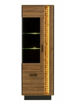 Vitrina Liveo Dorian DN6, kairinė, su led ap&scaron;vietimu, ruda