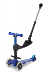 Triratis paspirtukas Micro 3 in 1 Deluxe Plus LED, mėlynas
