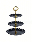 Plastikinis desertų stovas 3 pakopų, juodas