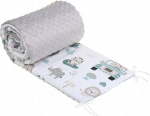 Mink&scaron;ta kūdikio lovytės apsauga Babymam 180x30, pilka/balta