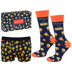 Set of men's colorful socks and men's boxer shorts for a gift.